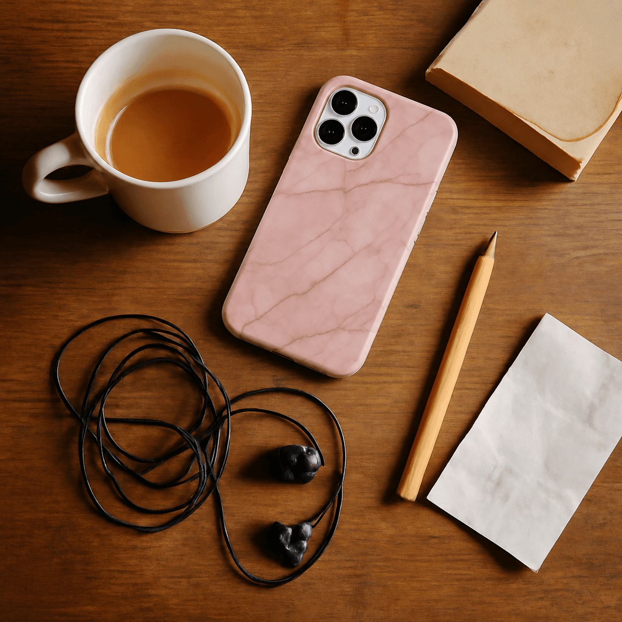 Phone case on the desk