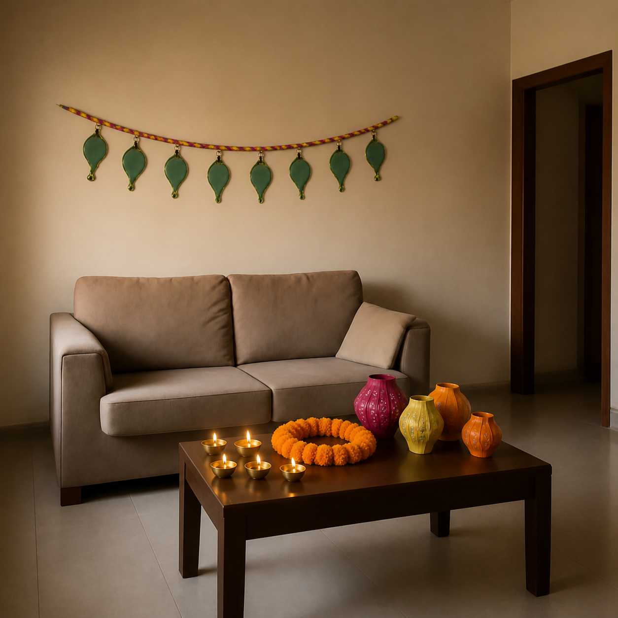 Preview Diwali decor in your living room